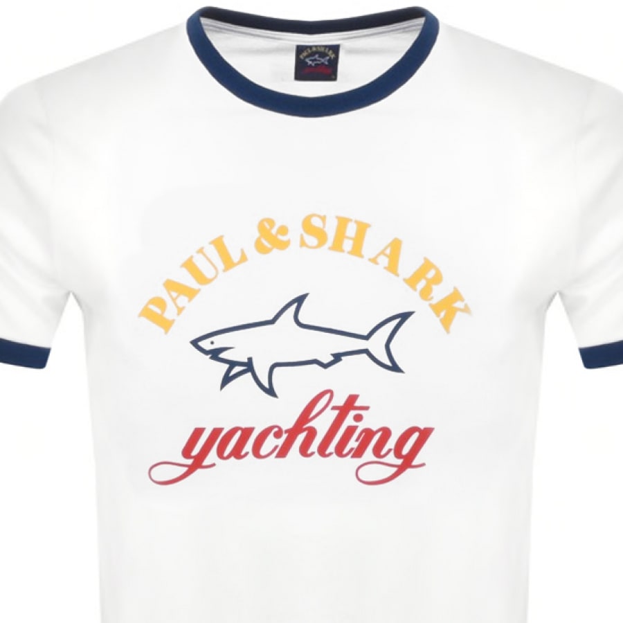 Alternative Image for ProductPaul And Shark Logo T Shirt White2